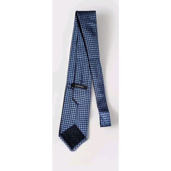 Versace Medusa Tie 60" Blue 100% SILK Made In Italy 30 Degree Celsius Classic - Picture 8 of 9